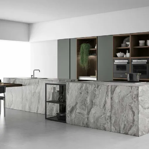 Cucina Design con doppia isola Aspen composizione 4 di Doimo Cucine