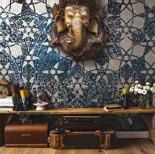 Carta da parati Agra floreale geometrica di Inkiostro Bianco