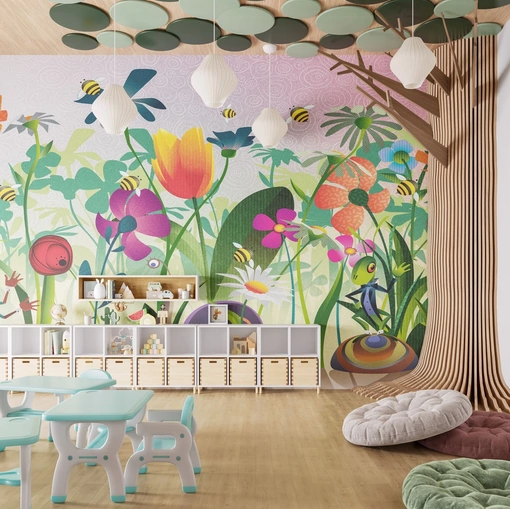 Carta da parati Bee di Inkiostro Bianco