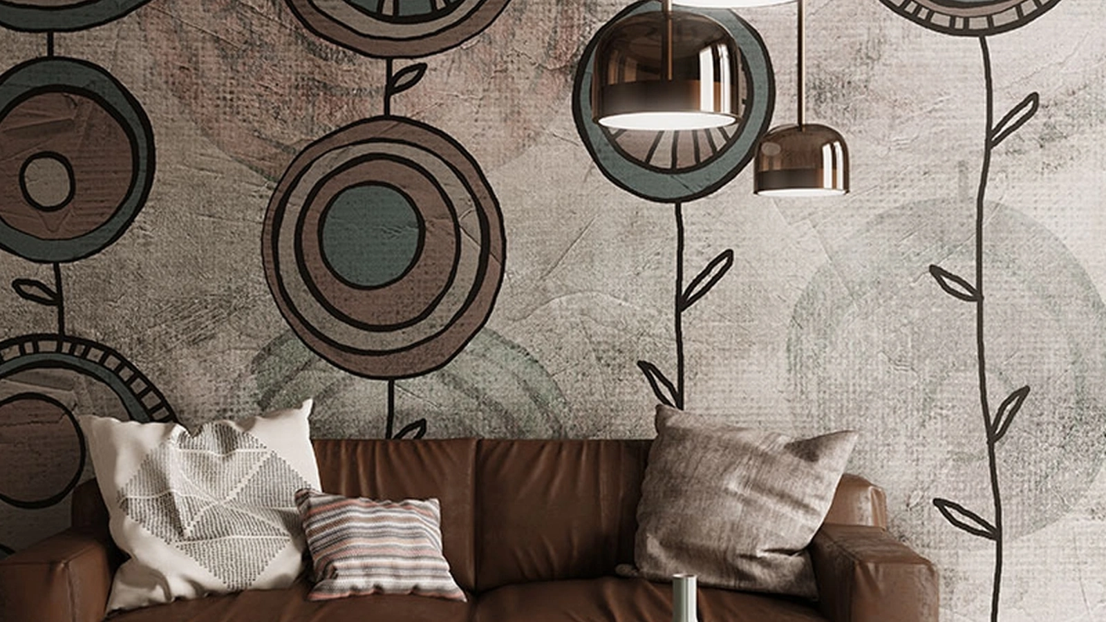 Carta da parati floreale Bon Bon di Inkiostro Bianco