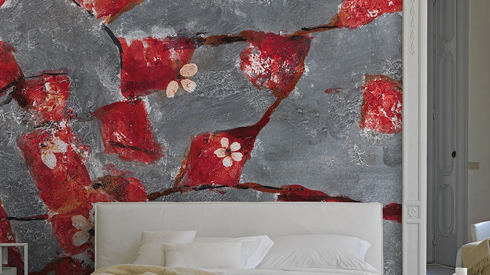 Carta da parati con illustrazione floreale artistica Cardinal di Inkiostro Bianco