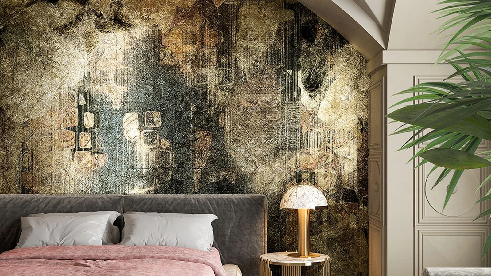 Carta da parati Goldenwall con decorazione artistica Dialium di Inkiostro Bianco