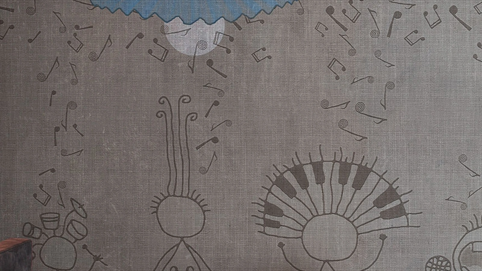 Carta da parati in tessuto per bambini Egg of Columbus di Inkiostro Bianco