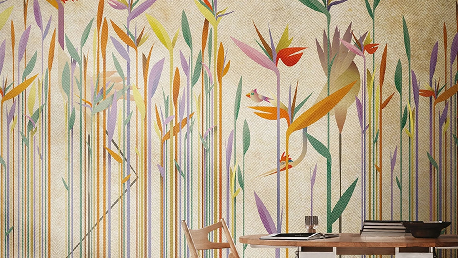 Carta da parati per bambini con ispirazione floreale Habitat di Inkiostro Bianco