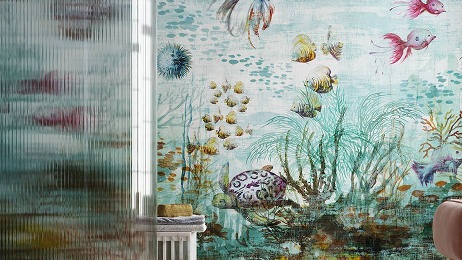 Carta da parati con fondale marino Haoma di Inkiostro Bianco