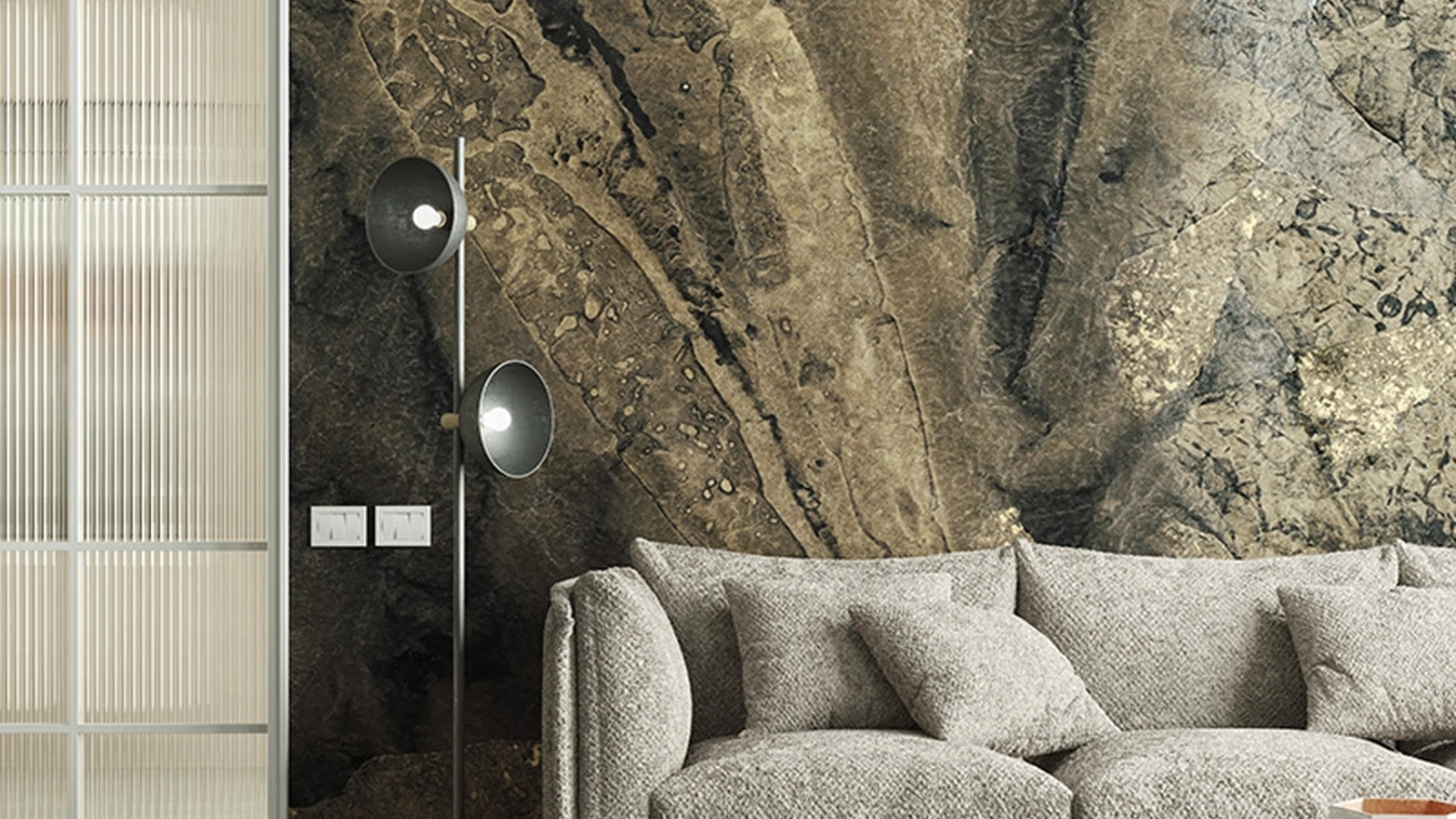 Carta da parati con illustrazione artistica Sahel di Inkiostro Bianco