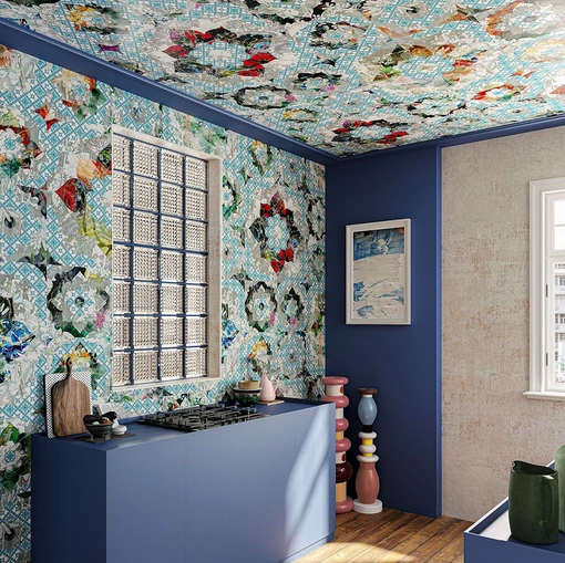 Carta da parati floreale geometrica Ladylike di Inkiostro Bianco