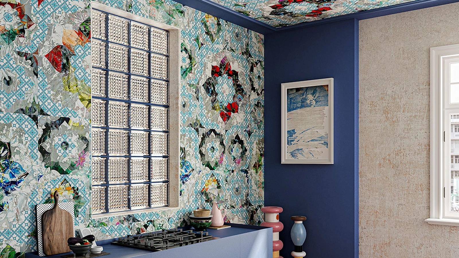 Carta da parati floreale geometrica Ladylike di Inkiostro Bianco