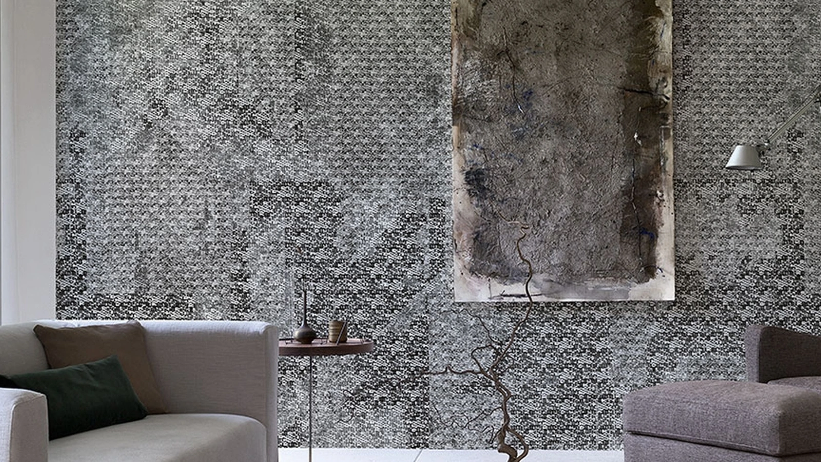 Carta da parati stile industrial con effetto materico Pop Color di Inkiostro Bianco