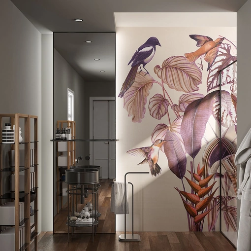 Carta da parati di ispirazione tropicale Soulmate di Inkiostro Bianco