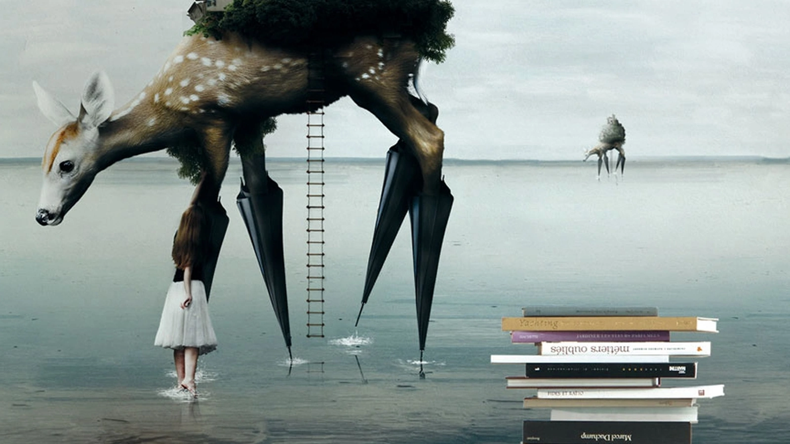 Carta da parati con illustrazione artistica The Migration di Inkiostro Bianco