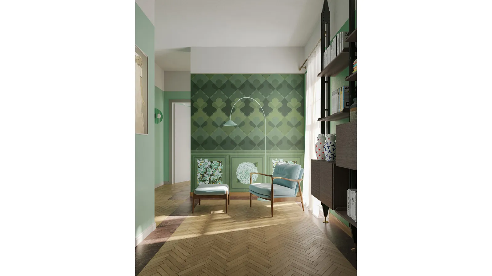 Carta da parati Vanità Bloom Zigano di Inkiostro Bianco