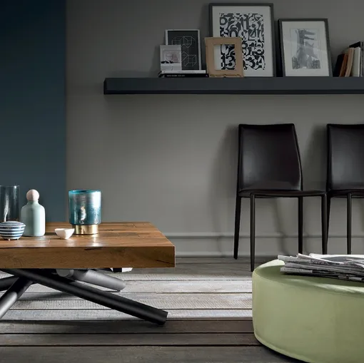 Tavolino trasformabile con piano quadrato in legno Levante di Altacom