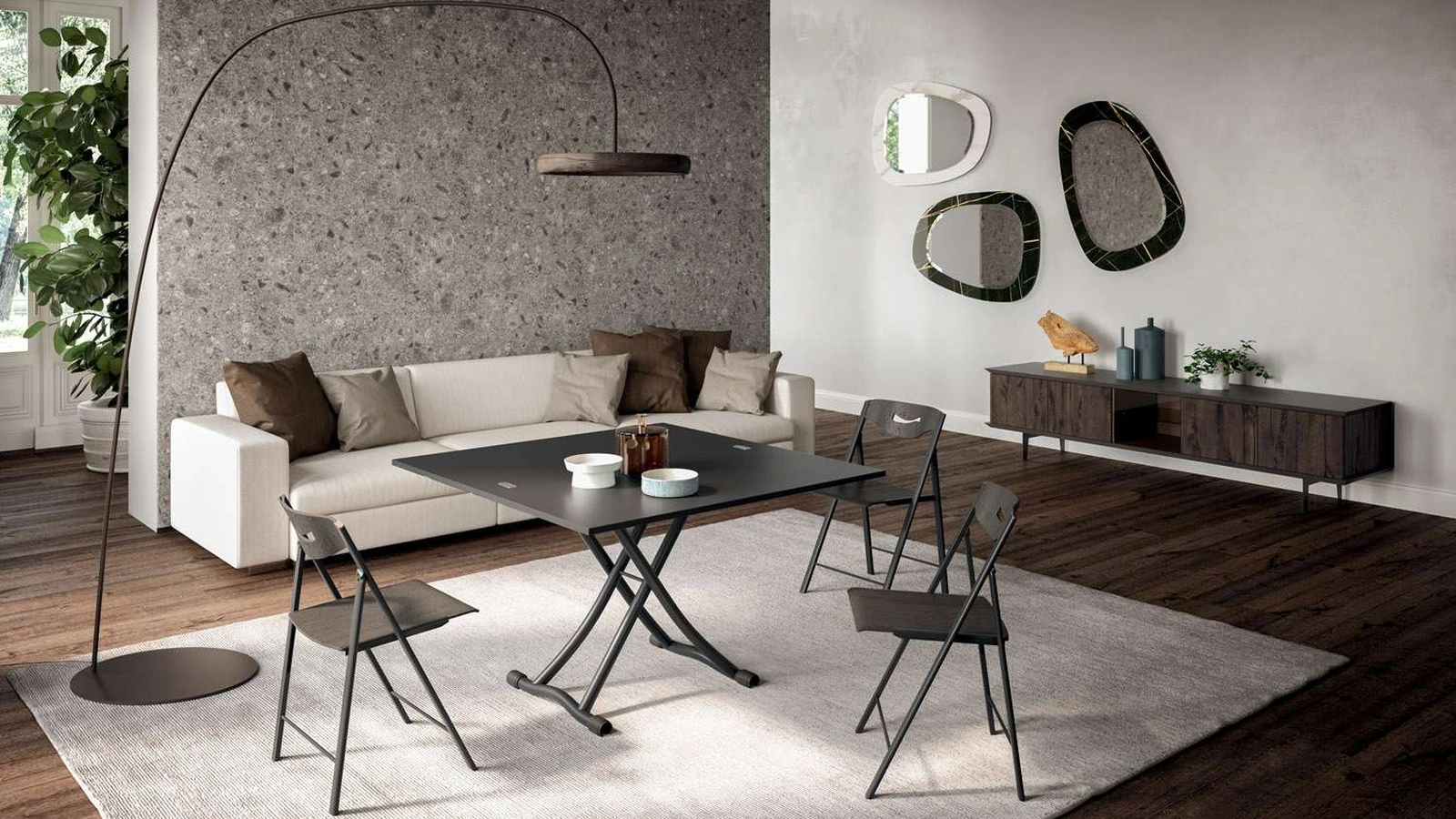 Tavolino Trasformabile in tavolo Sydney CR di Ozzio