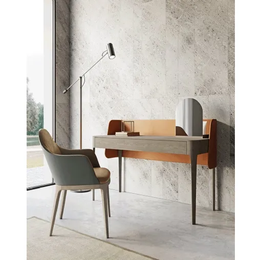 Scrittoio Settanta in legno ed ecopelle di Dall'Agnese