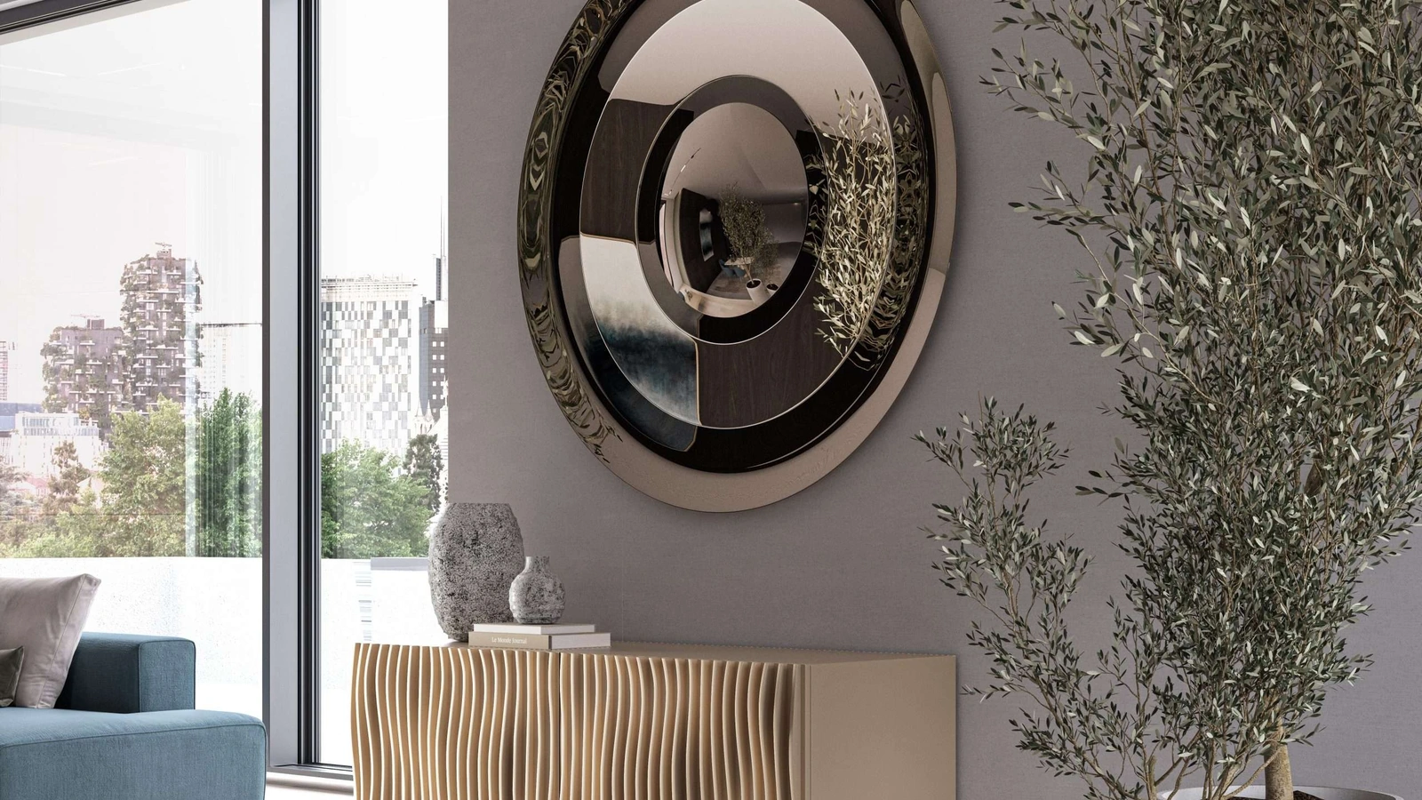 Specchio di design Dorian di Ozzio