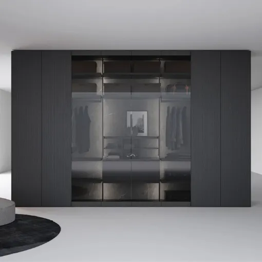 Armadio Freedhome Apertura Totale 50 vetro fumé di Caccaro