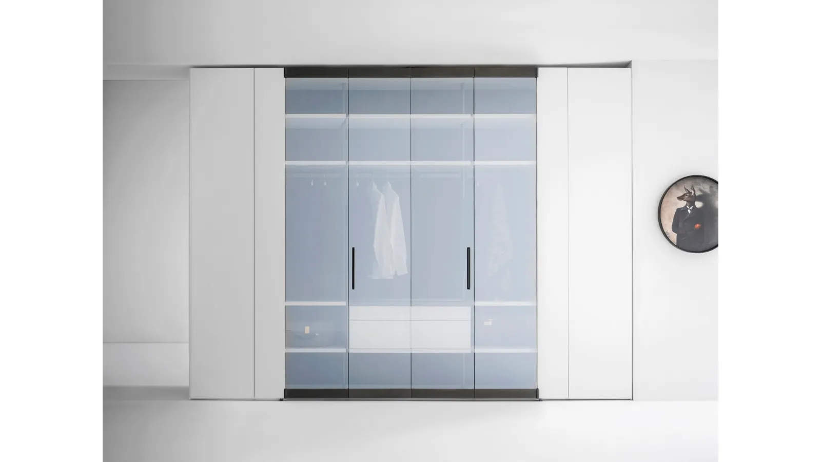Armadio Freedhome Apertura Totale 50 vetro extrachiaro di Caccaro