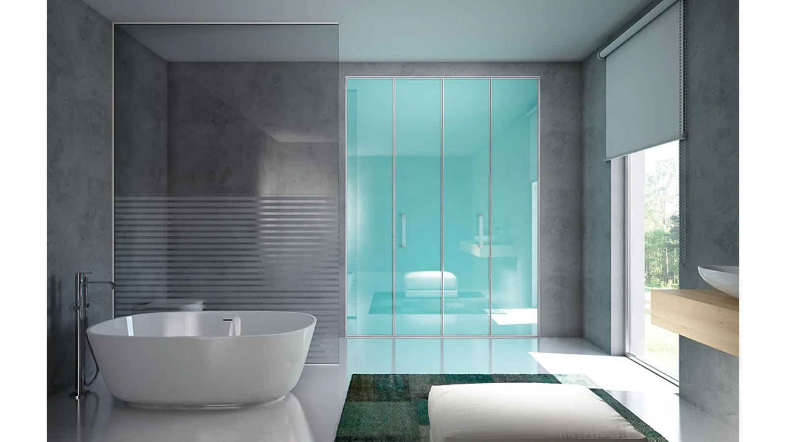 Armadio a Soffietto 02 in cristallo laccato e cornici cromate di Pozzi Armadi