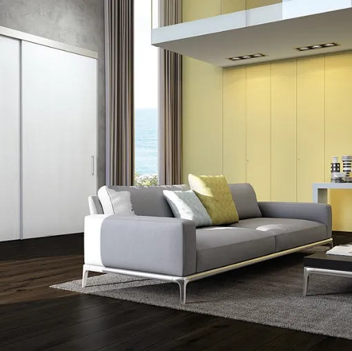 Armadio Ante Battenti Giallo a Filo muro di Pozzi Armadi