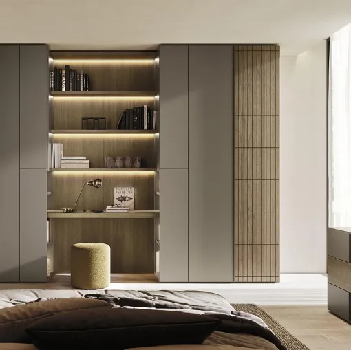 Armadio con ante battenti Comp N01 in laccato e legno di Mobilgam