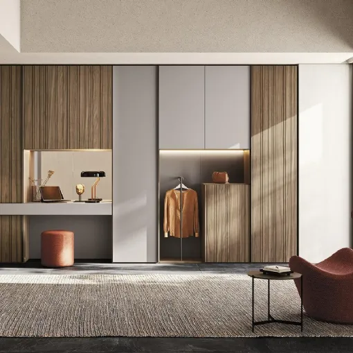 Armadio con ante battenti Comp N03 in legno e laccato di Mobilgam