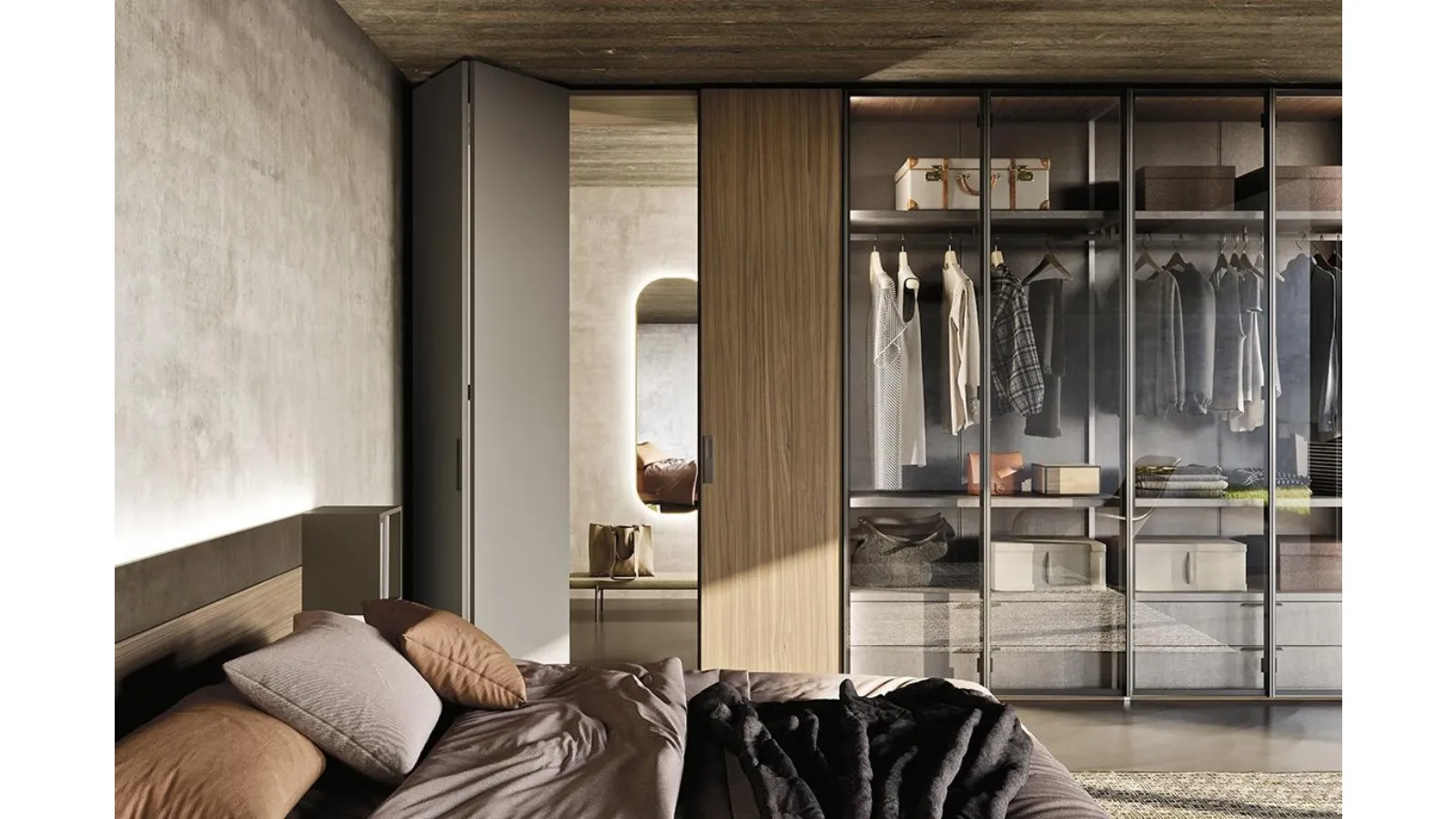 Armadio con ante a soffietto Comp N06A di Mobilgam