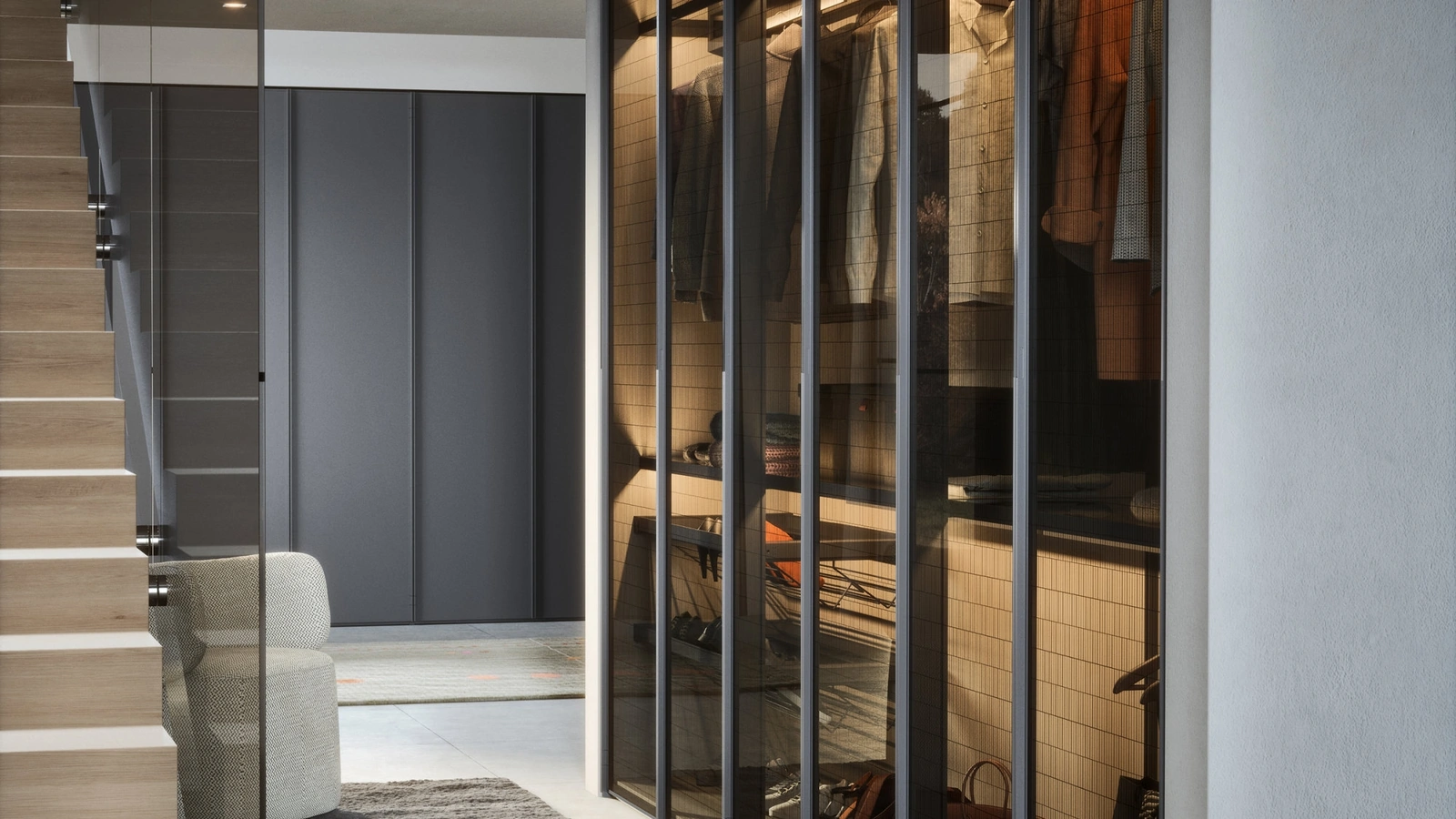 Armadio Perry con anta in vetro di Novamobili