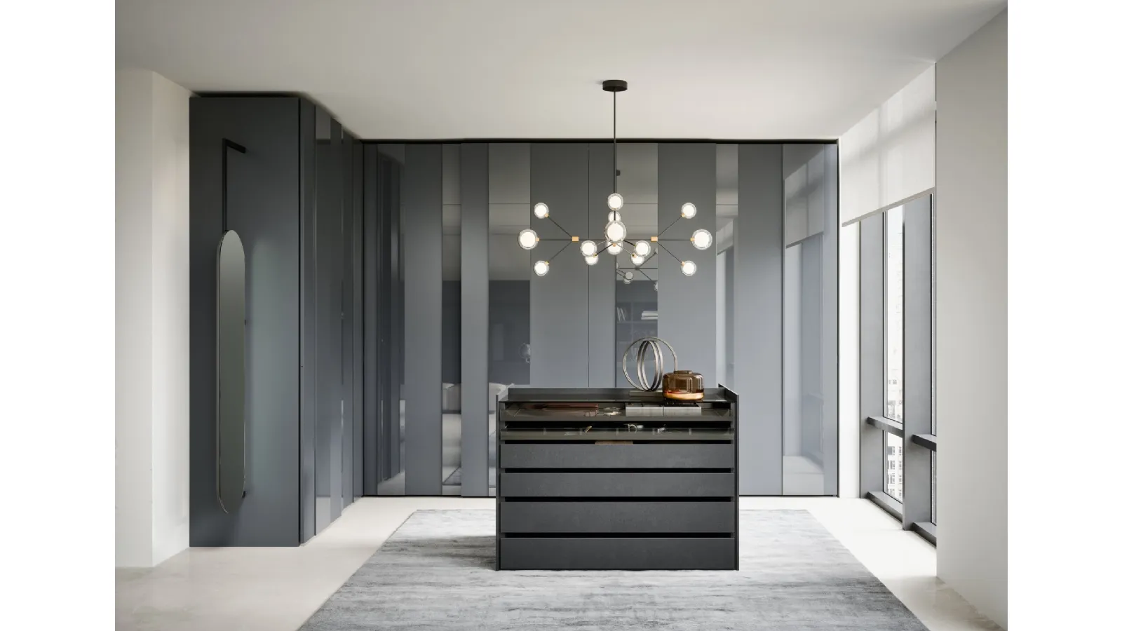 Armadio Plissé angolare con anta scorrevole di Novamobili