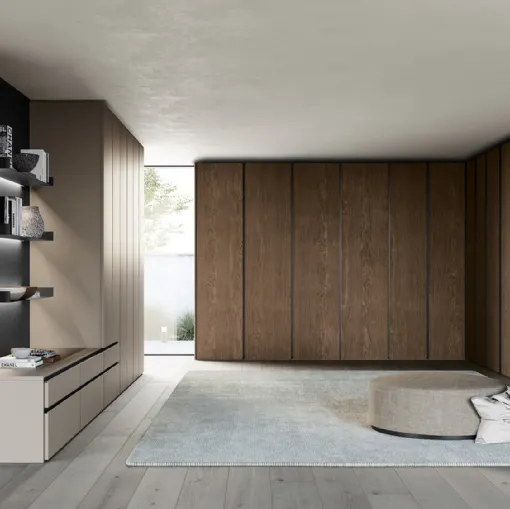 Cabina Armadio Comp 332 in nobilitato tessuto Grey di Mobilgam