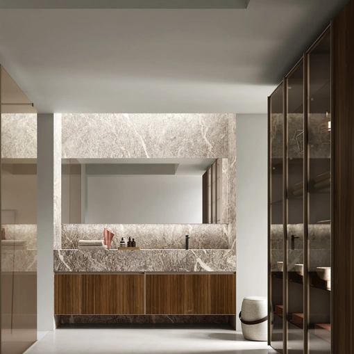 Mobile da Bagno sospeso Shape 20 in noce di Arcom