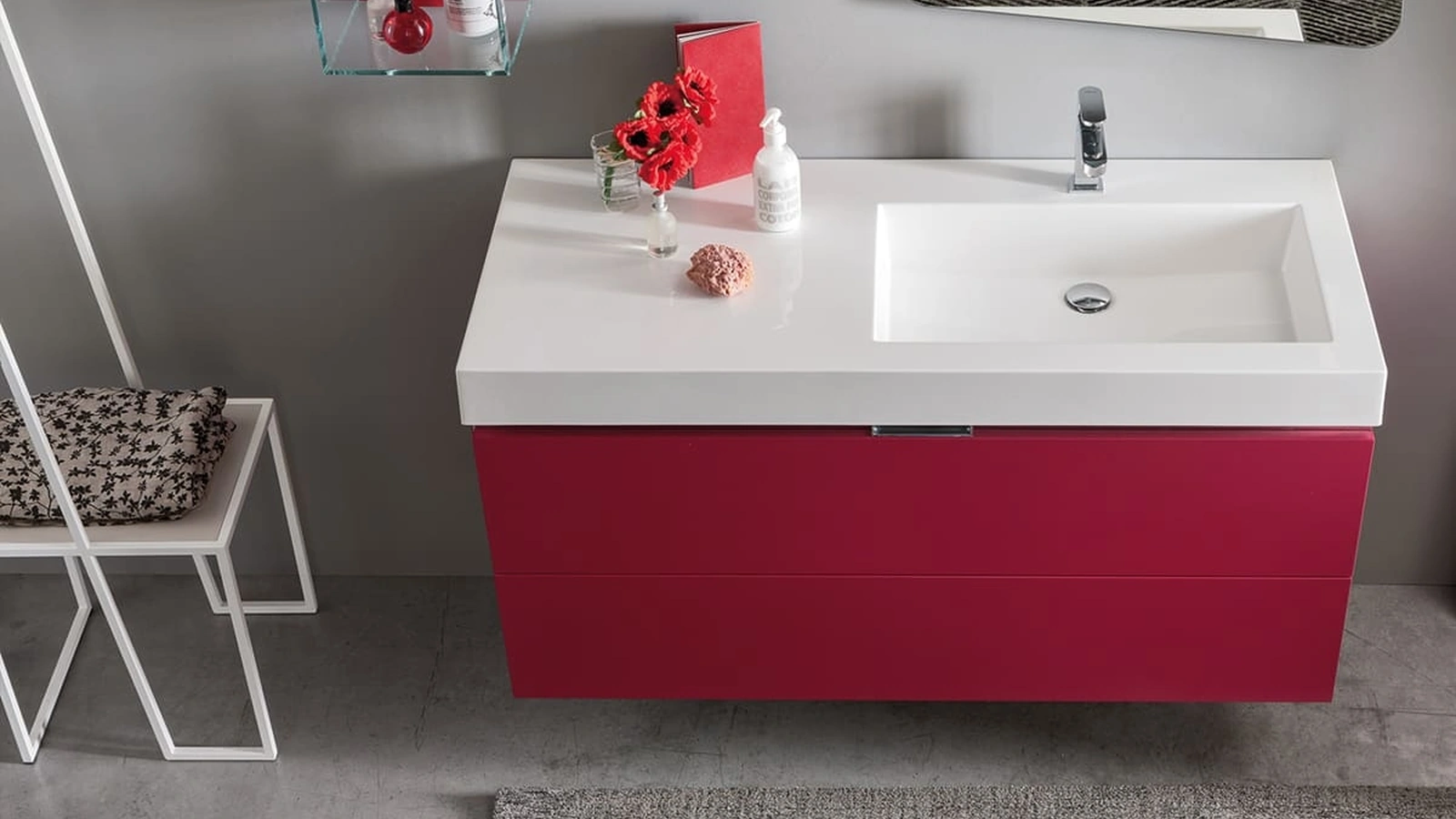 Mobile da Bagno sospeso laccato opaco E-Gò 64 di Arcom