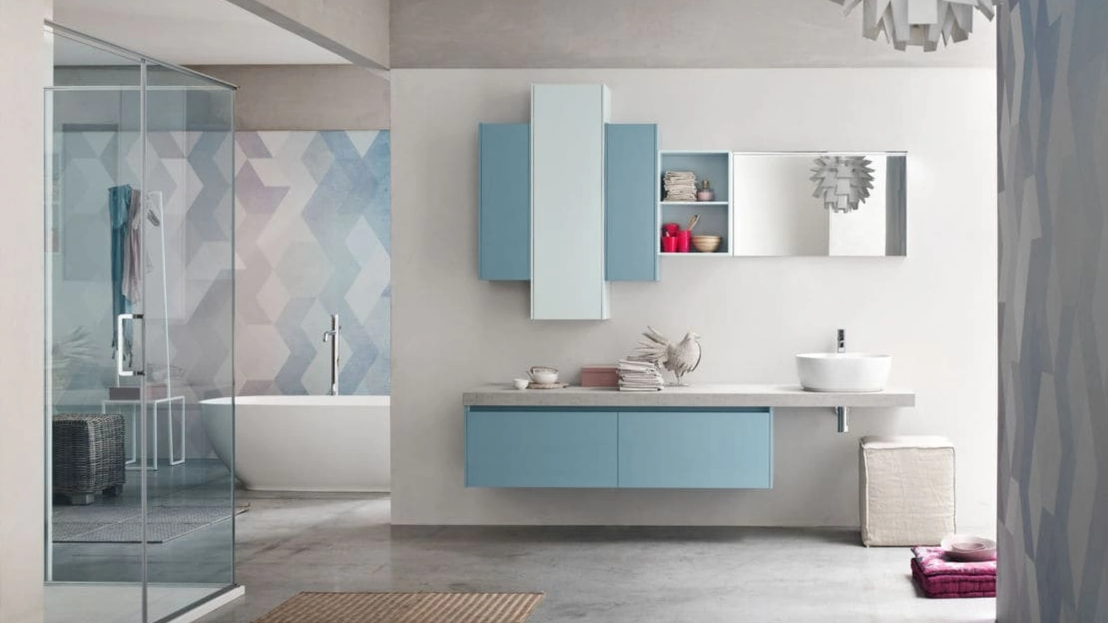 Mobile da Bagno sospeso laccato opaco Escape 30 di Arcom