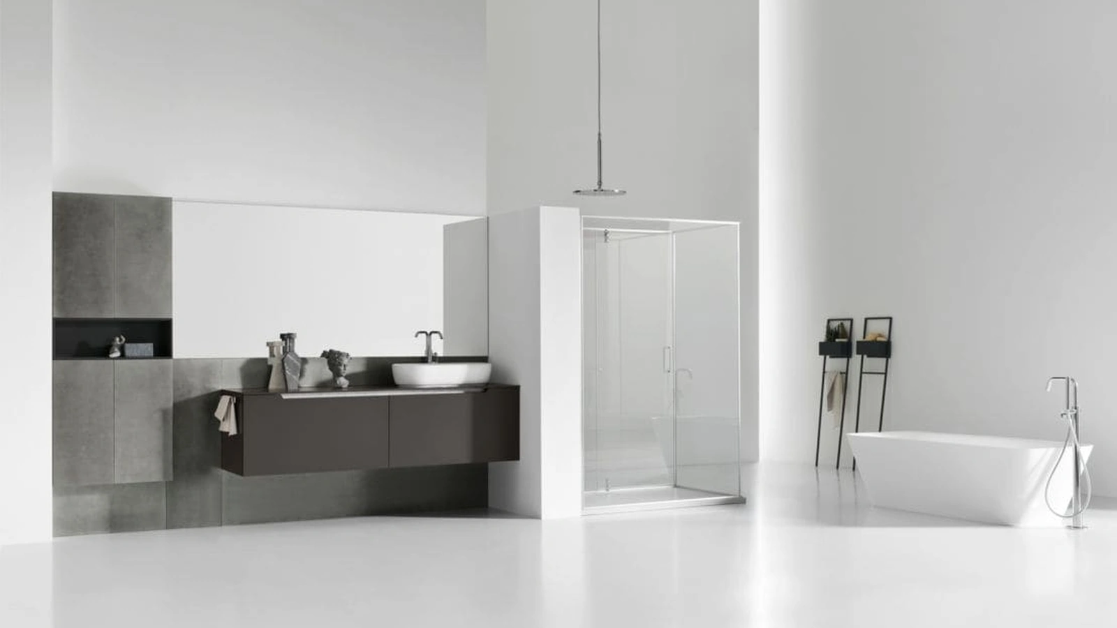 Mobile da Bagno sospeso Gold 01 laccato Grigio Fumo opaco di Arcom