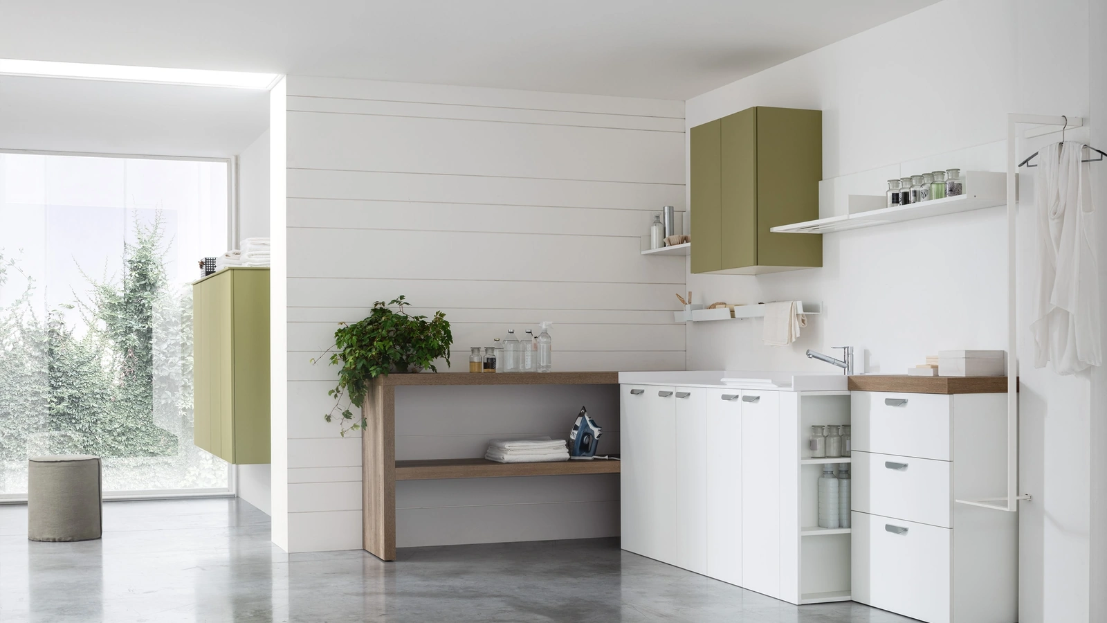 Mobile da Bagno per lavanderia I-WASH 11 laccato opaco di Arcom