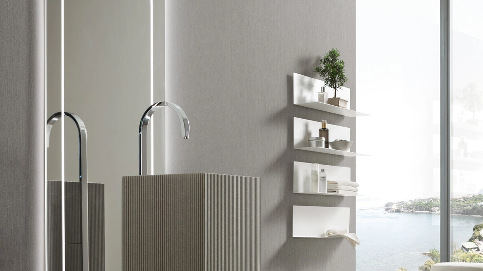 Lavabo monolite Dorick in pietra di Arcom