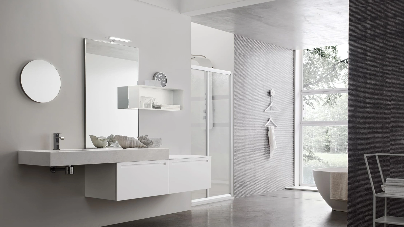 Mobile da Bagno sospeso laccato opaco Bianco Rush 28 di Arcom