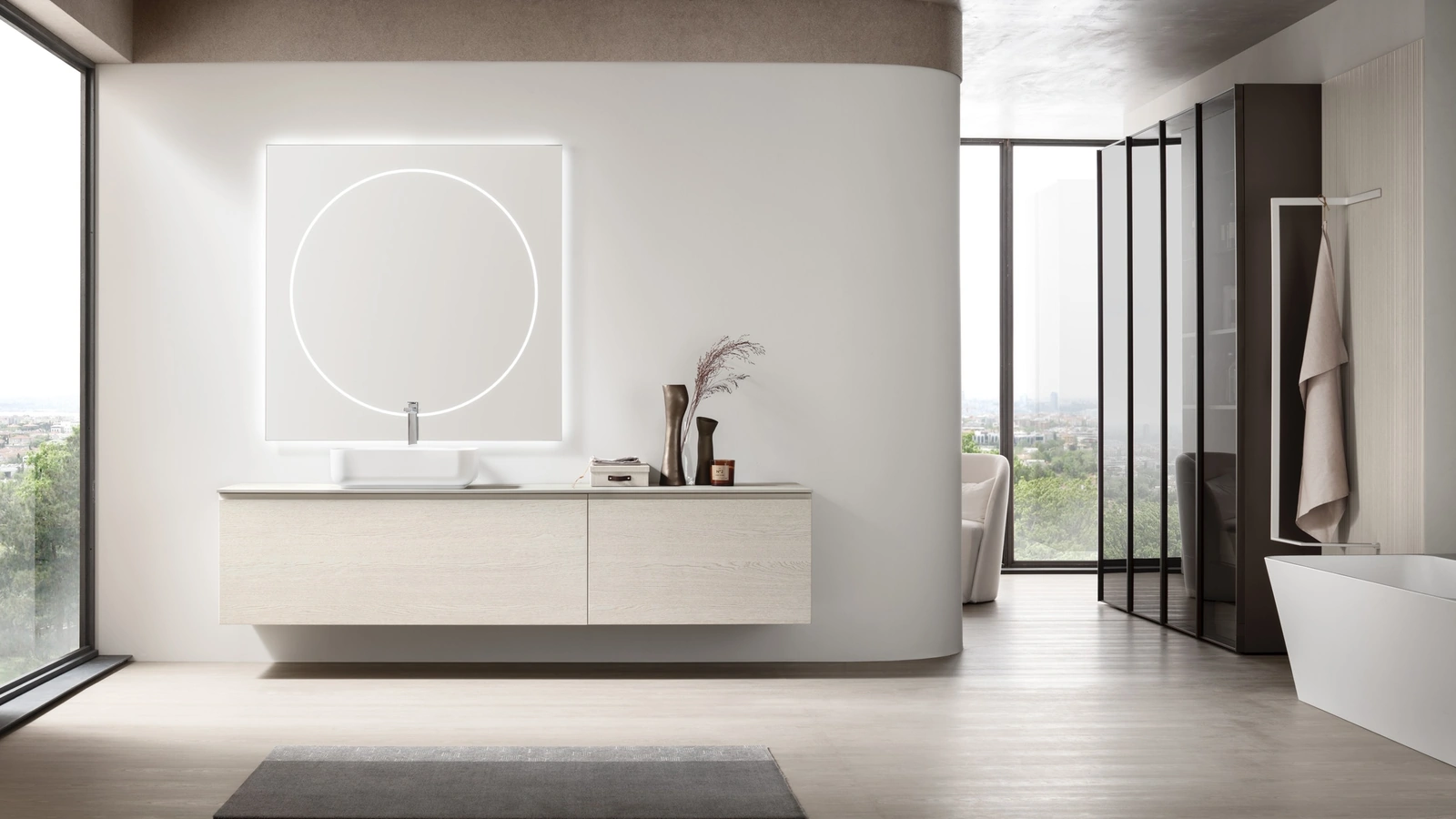 Mobile da Bagno sospeso Soul 21 in rovere di Arcom