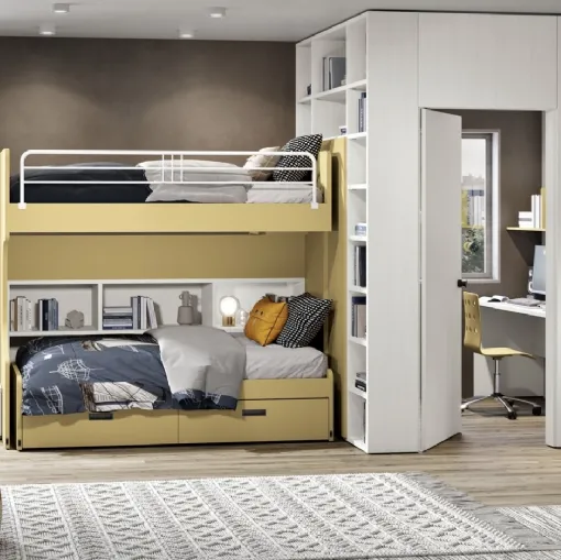Cameretta 105 con doppio letto scorrevole di Ferrimobili