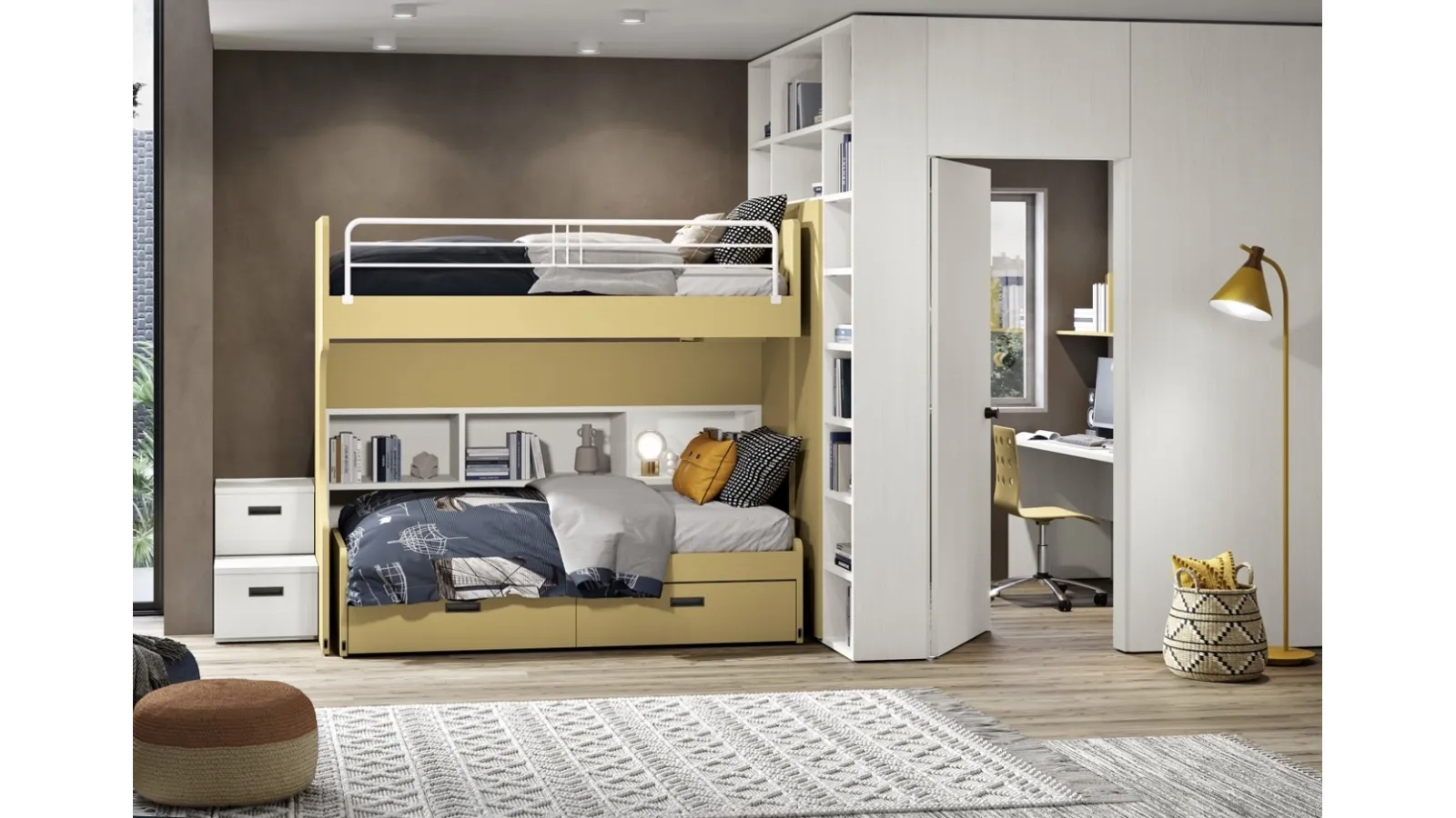 Cameretta 105 con doppio letto scorrevole di Ferrimobili