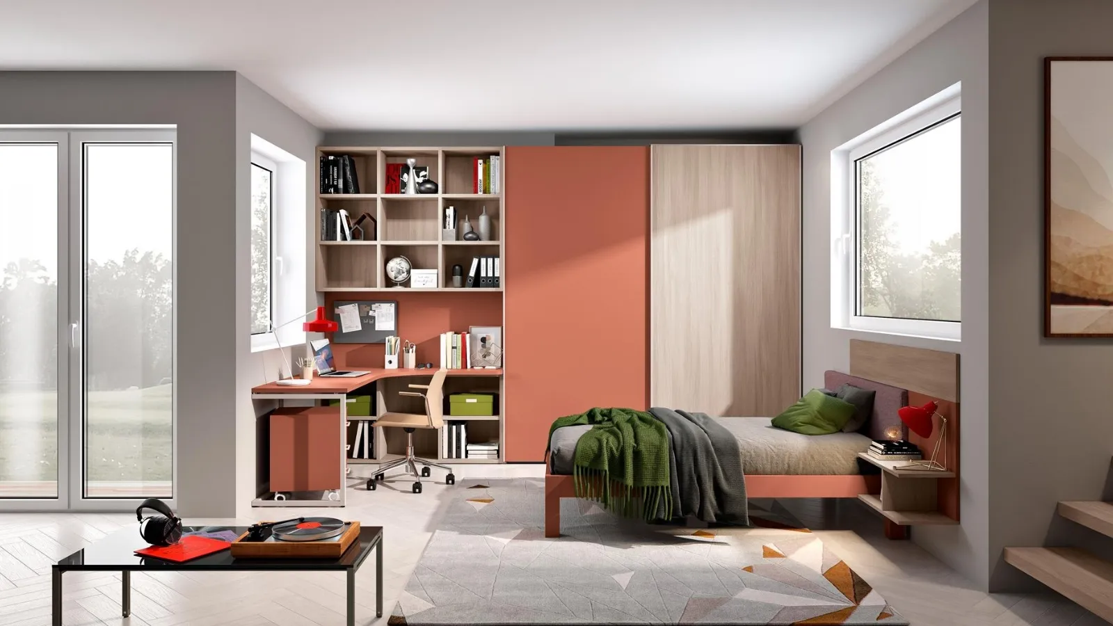 Cameretta 123 su misura in melaminico di Ferrimobili