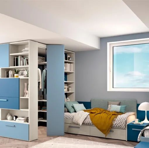 Cameretta 110 con due letti e cabina armadio di Ferrimobili