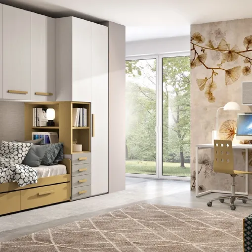 Cameretta 136 a ponte con scrivania di Ferrimobili