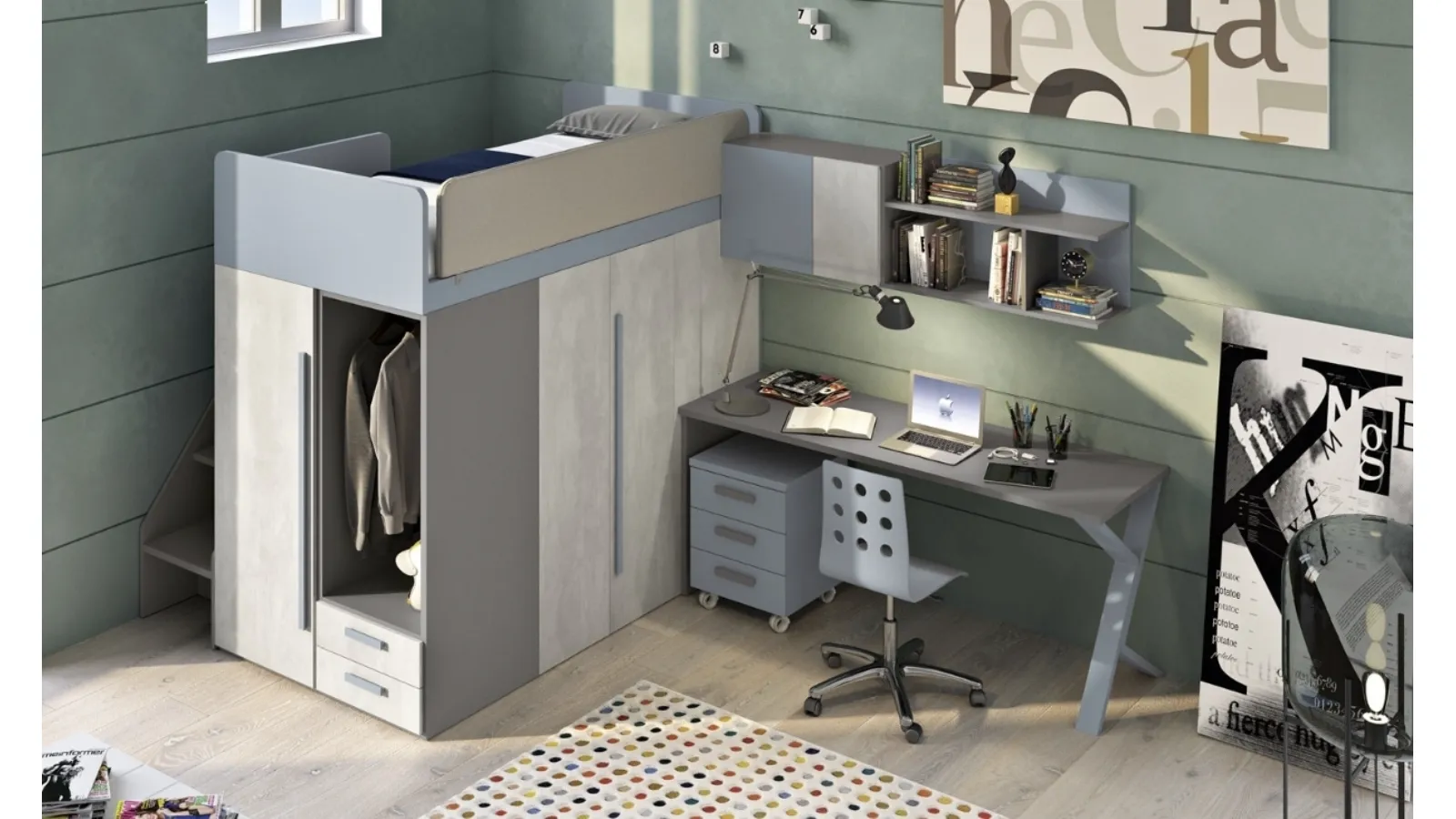 Cameretta 140 a soppalco di Ferrimobili