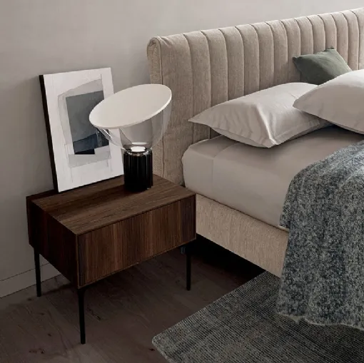 Comodino Kompos in materico effetto legno di Dall'Agnese