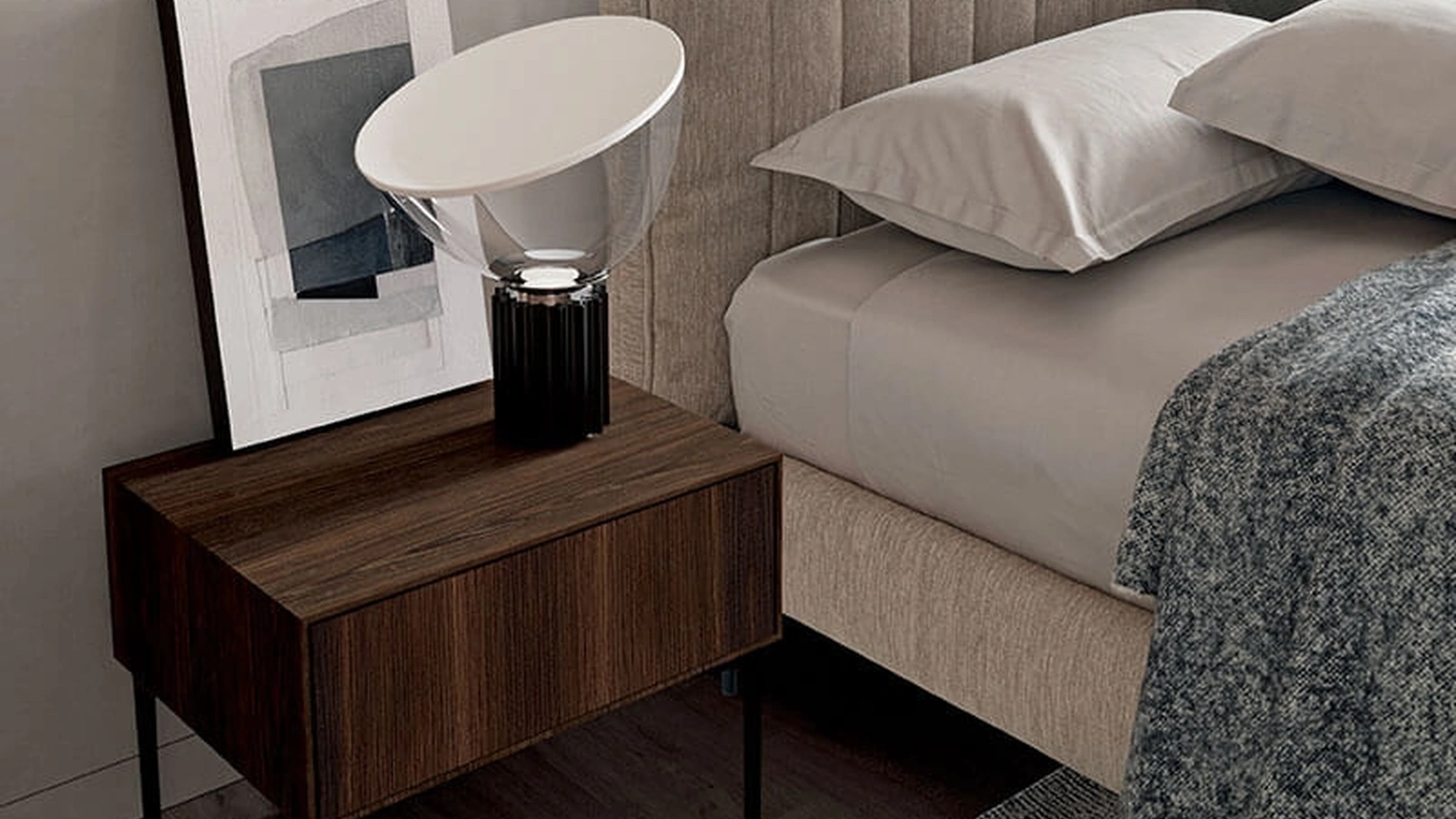 Comodino Kompos in materico effetto legno di Dall'Agnese