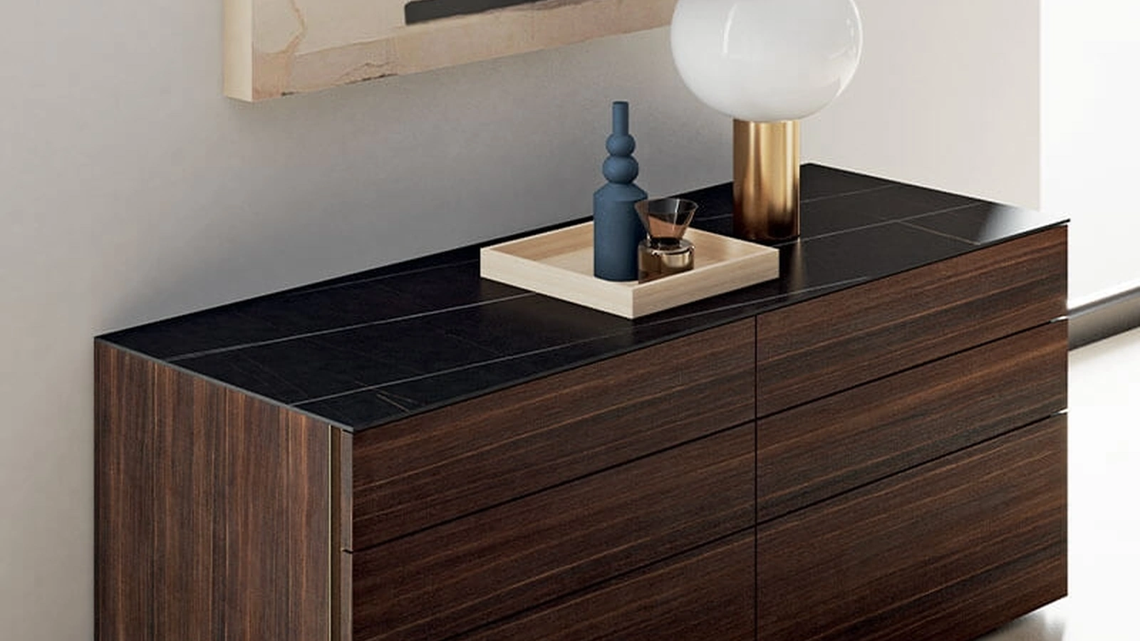 Comò in legno con top in gres Lama di Dall'Agnese