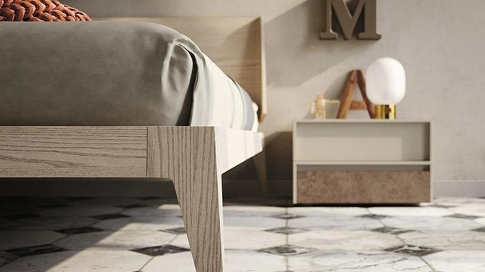 Comodino Frame in laccato opaco di Mobilgam