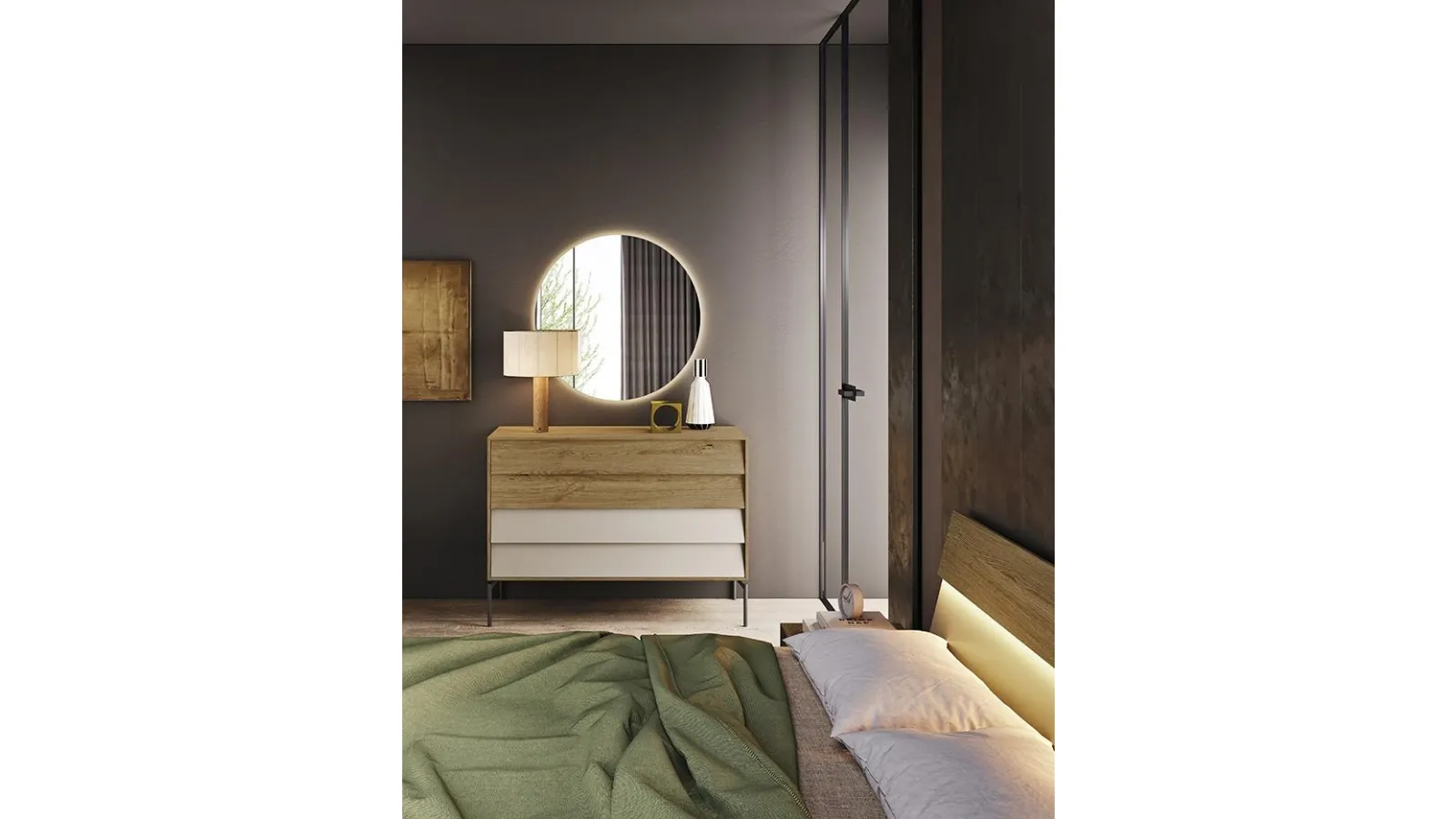 Comò Vela in legno e laccato di Mobilgam