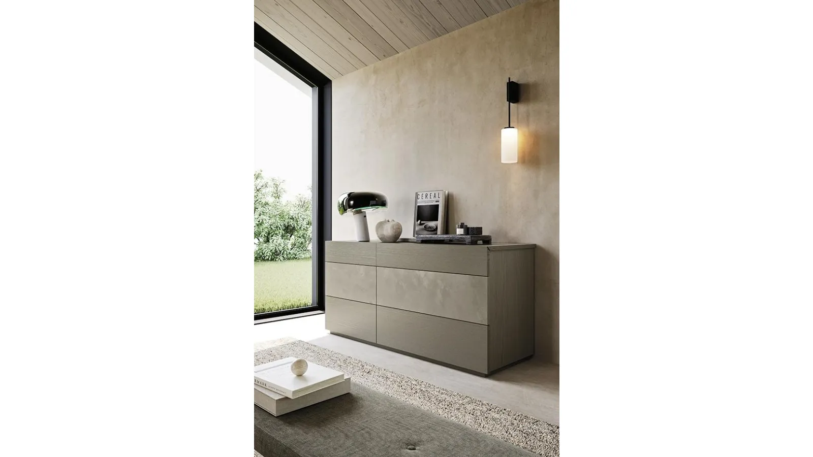 Comò Noa in frassino e spatolato di Mobilgam